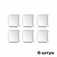 Самоклеючі силіконові амортизатори, квадратні, 6 штук, 3х3 см, прозорі