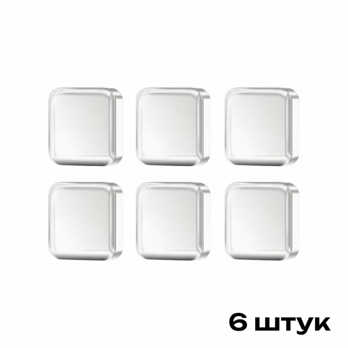 Самоклеящиеся силиконовые амортизаторы, квадратные, 6 штук, 3х3 см, прозрачные