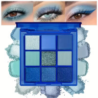 Палетка тіней Gemini, 9 кольорів, Blue Smoky, Color vibes