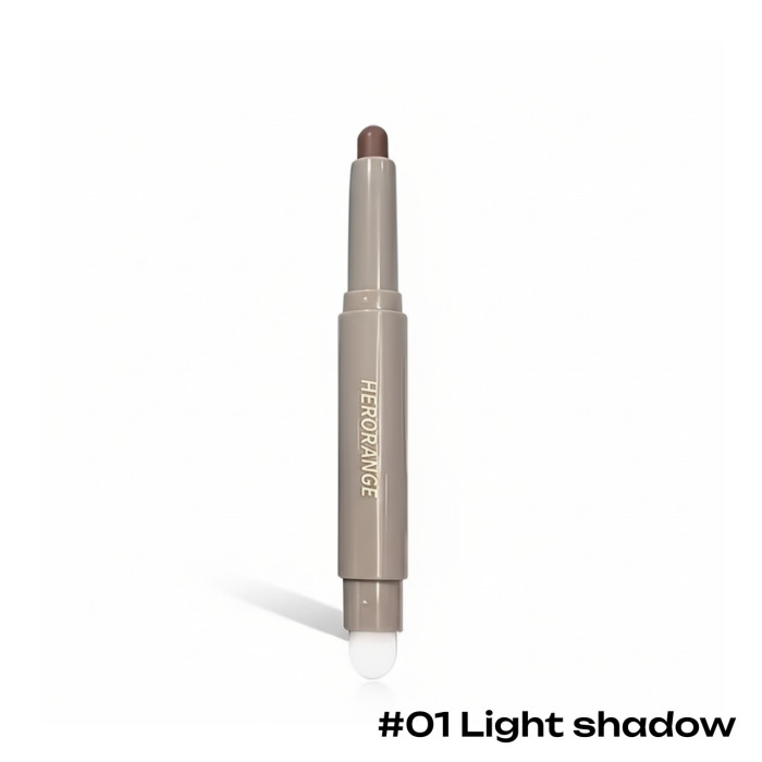 Контуринг стик для носа, двухсторонний с кисточкой Herorange, 01 Light shadow