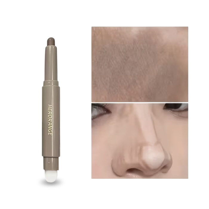 Контуринг стик для носа, двухсторонний с кисточкой Herorange, 01 Light shadow