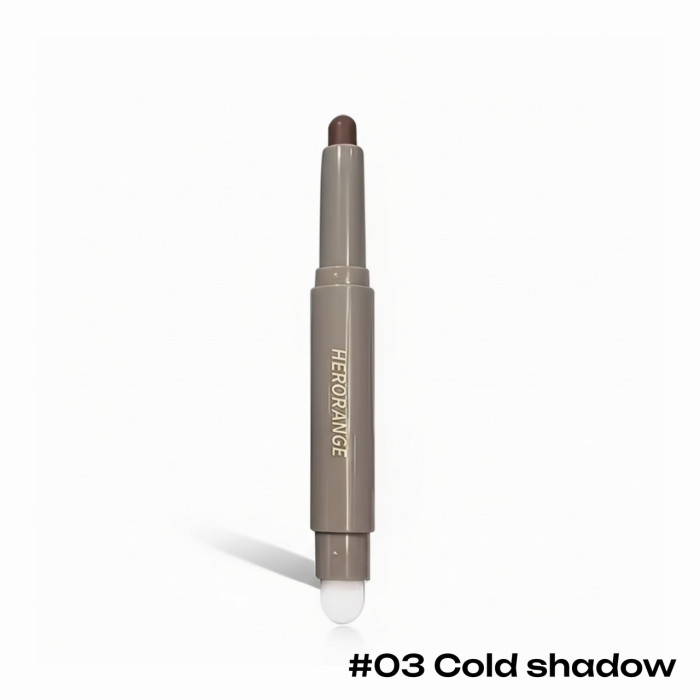 Контуринг стик для носа, двухсторонний с кисточкой Herorange, 03 Cold shadow
