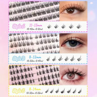 Самоклеящиеся накладные ресницы-пучки Self Adhesive Lashes, 360 шт., изгиб 30D, пучковые ресницы, чёрные