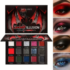 Палетка тіней для повік DE`LANCI Warcraft illusion 15 високопігментованих кольорів