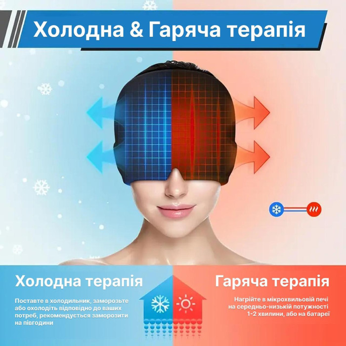 Маска-шапочка для полегшення головного болю та мігрені Рожева