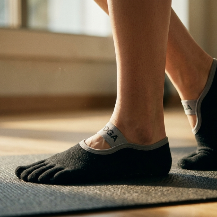 Носки для йоги и пилатеса Yoga с пальчиками 35-40 Черный