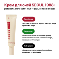 Антивозрастной крем для кожи вокруг глаз K-SECRET Seoul 1988 Retinal Liposome 4% + Fermented Bean 30 мл