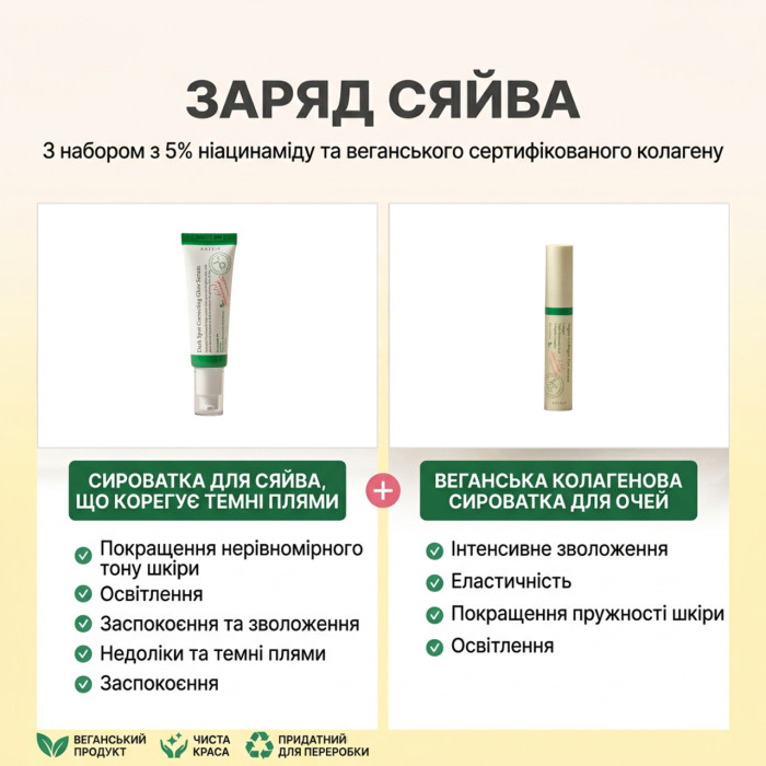 Набор для сияния и увлажнения кожи Axis-Y Glass Skin Duo Set (Glow Serum 50 мл + Eye Serum 10 мл)