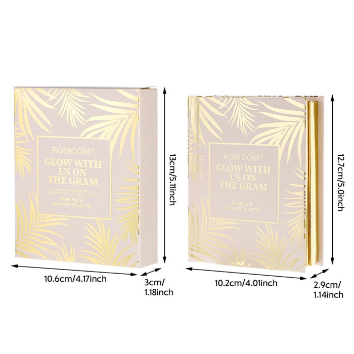 Набір косметики Romcom Mini Face Makeup Palette палетка книга тіні, рум'яна, хайлайтер та помади