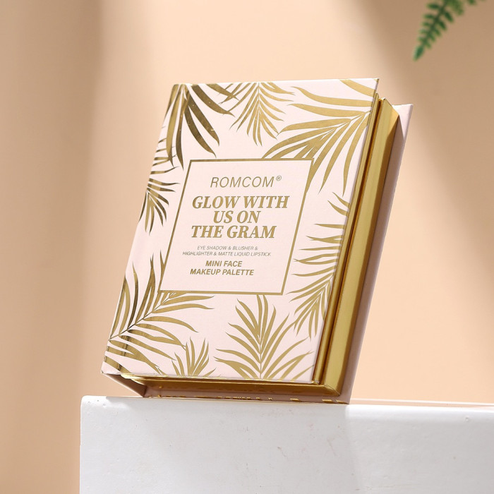 Набір косметики Romcom Mini Face Makeup Palette палетка книга тіні, рум'яна, хайлайтер та помади