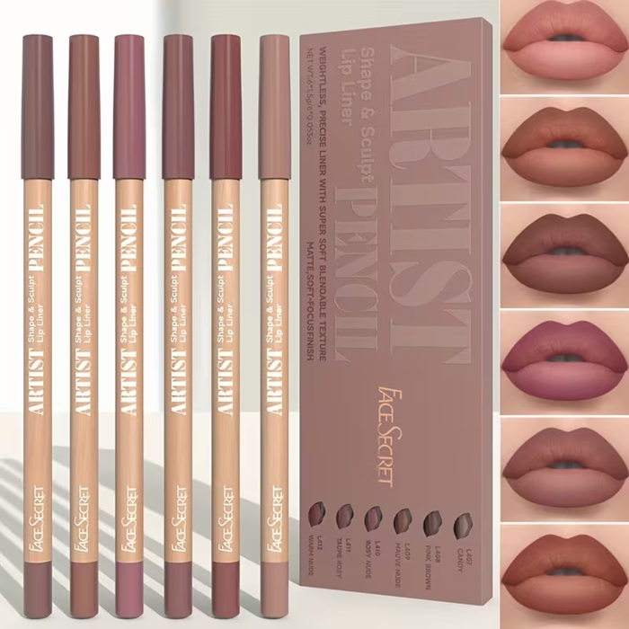 Набор матовых карандашей для губ Face Secret, оттенок Nude pink