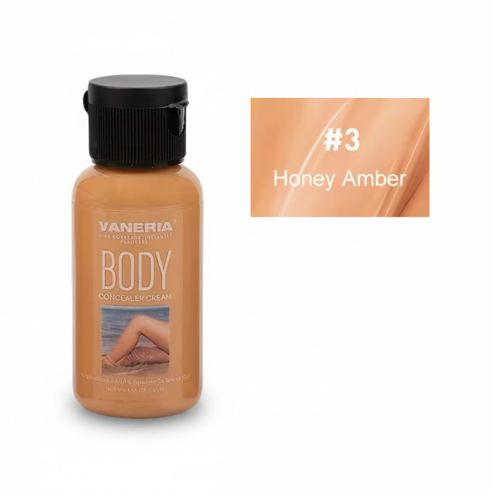 Консилер для тіла та ніг Vaneria Body Concealer Cream 45 г, Тон 3 Honey Amber