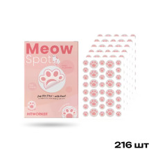 Патчі від прищів та акне гідроколоїдні Hitworker Meow Spot у формі лапок, Прозорі з рожевим, 216 шт